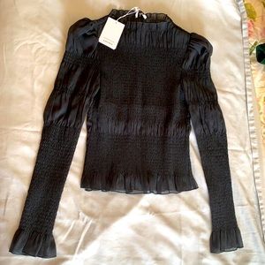NWT & Other Stories Sheer Smocked Blouse